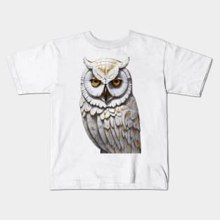 Snow Owl - Marble Kids T-Shirt